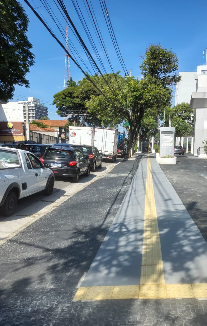 Vista geral da nova calçada
